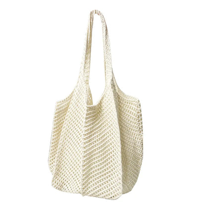 Crochet Woven Tote Bag – Lightweight Women's Beach Shoulder Handbag