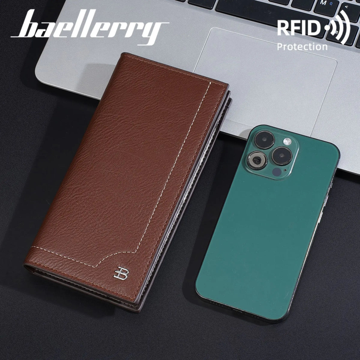 Light Thin Spliced Large-Capacity Wallet Men S Long Retro Business Multi-Slot Soft Wallet - Soft
