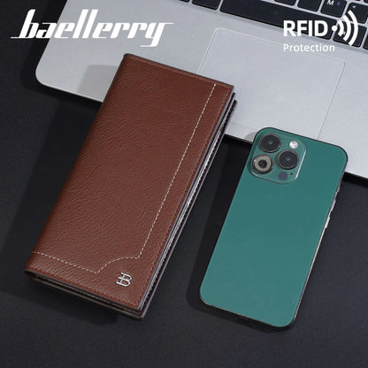 Light Thin Spliced Large-Capacity Wallet Men S Long Retro Business Multi-Slot Soft Wallet - Soft