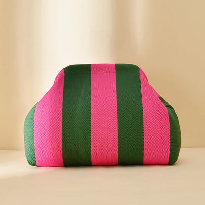 European American Trendy Hot-Selling Women S Striped Makeup Bag Knitted Bag Summer Beach Clutch Bag