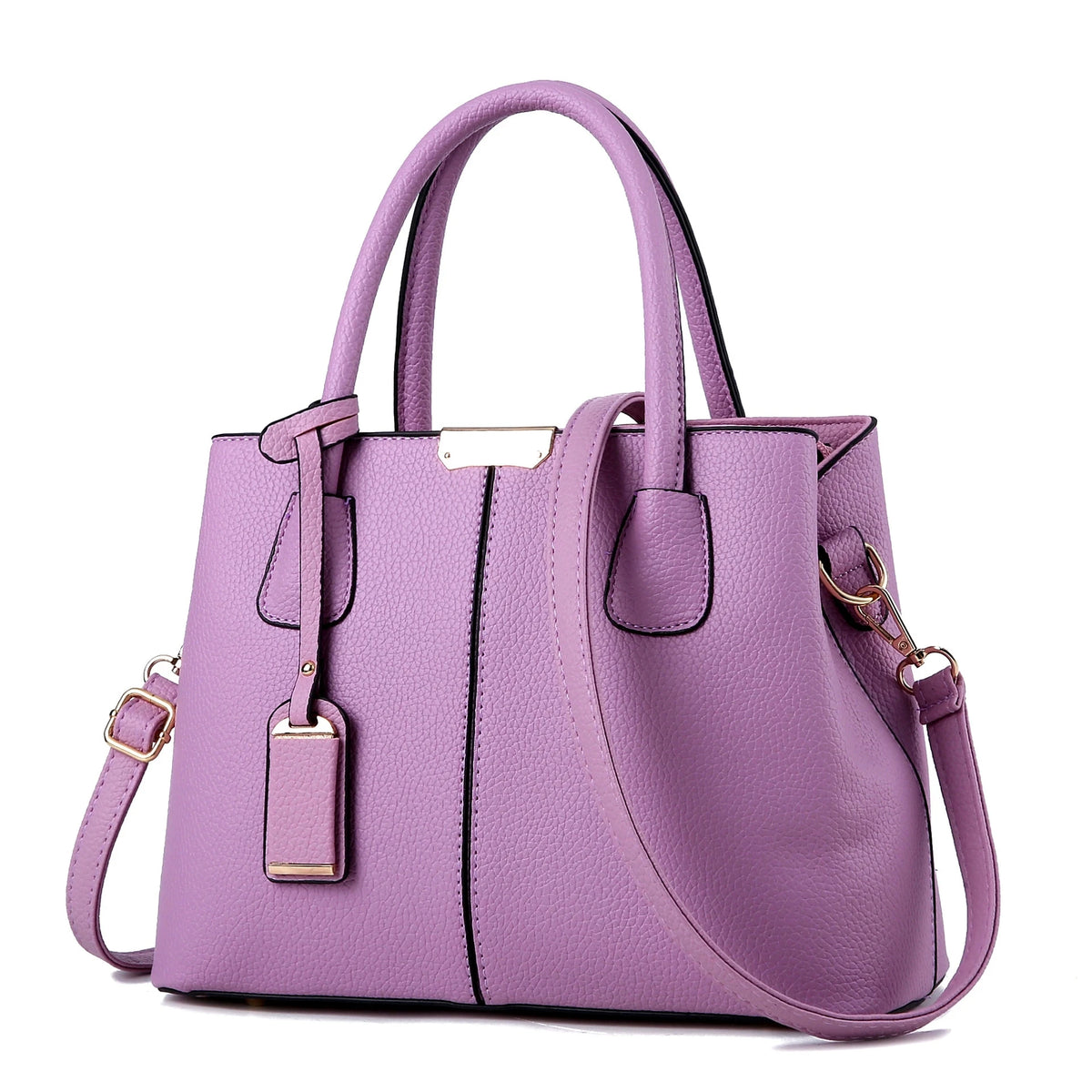 Large Capacity PU Leather Tote Handbag with Crossbody Strap