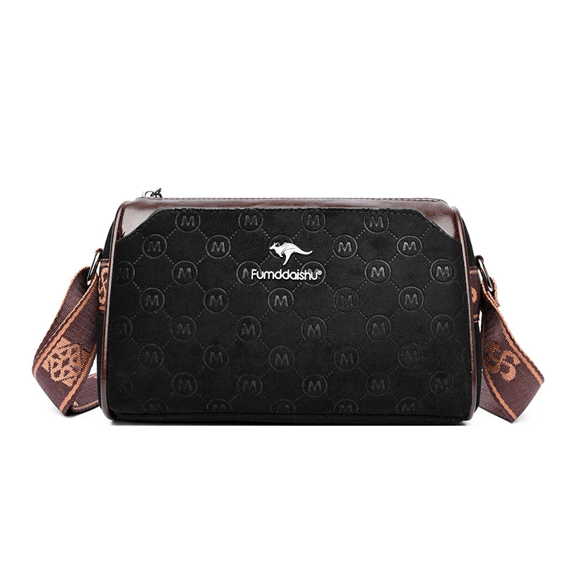 Luxury Monogram Crossbody Bag for Women – PU Leather Shoulder Messenger Bag