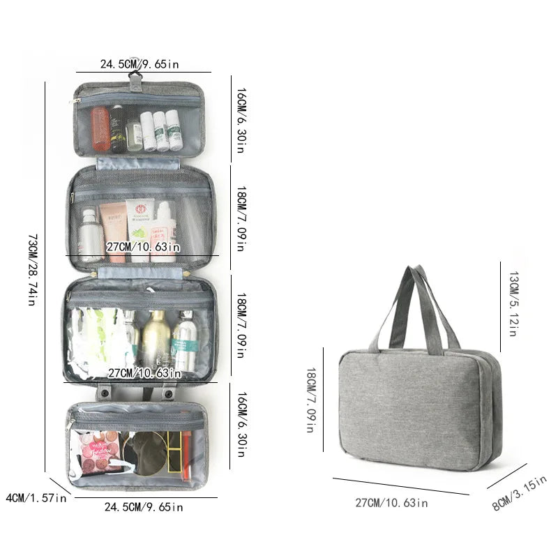 Four-Fold Dry Wet Separation Portable Bag Hanging Multi-Color Storage Toiletries Cosmetics