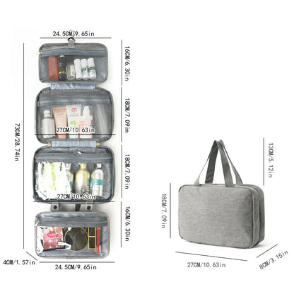 Four-Fold Dry Wet Separation Portable Bag Hanging Multi-Color Storage Toiletries Cosmetics