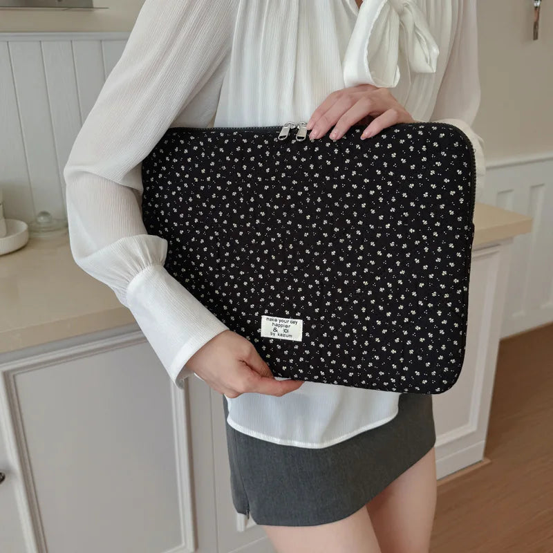 Casual Commute Laptop Sleeve Floral Quilted Shockproof Scratch Resistant Multi Size Clutch Bag Women
