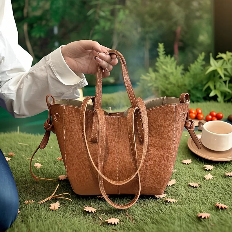 Stylish Casual Tote Bag Large Capacity Pu Leather Handbag Women Wing Bag Commuting Shoulder Armpit