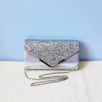 Glitter Envelope Clutch Purse – Evening Crossbody Bag for Wedding & Prom