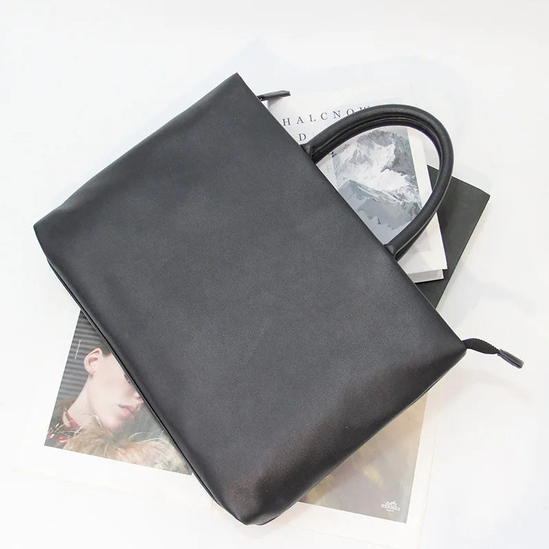 14 4-Inch Computer Bag Pu Leather Simple Men S Casual Handbag - Waterproof