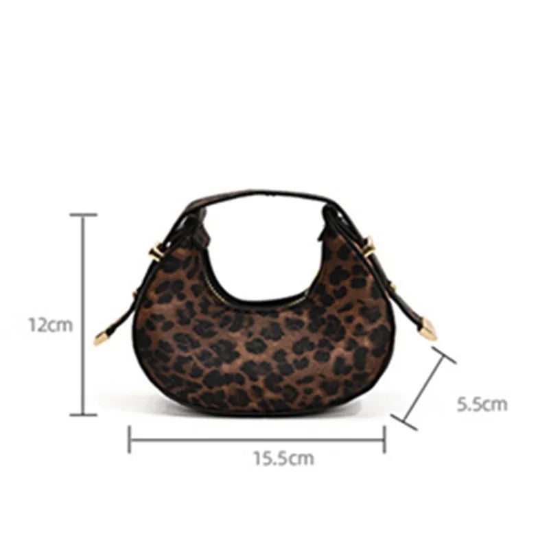 Leopard Print Mini Tote Bag for Women – Chic PU Leather Purse