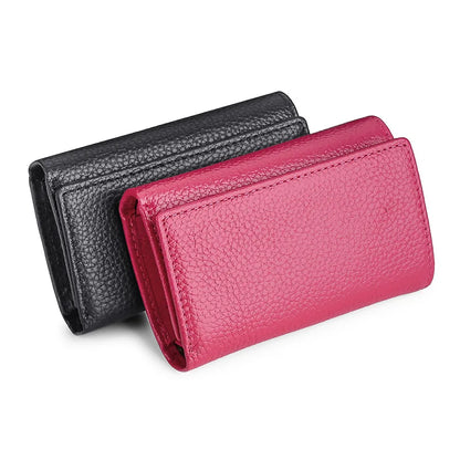 Top Layer Cowhine Key Bag Real Leather Ladies Change Storage Multi - Function Buckle