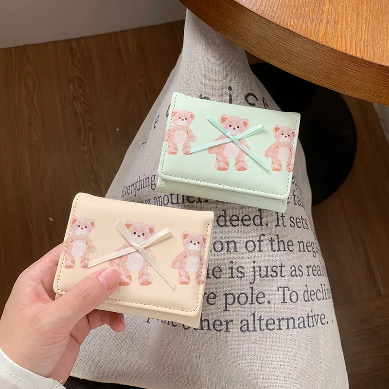 Cartoon Cute Three-Fold Multi-Functional Student Loose Change Card Holder Wallet