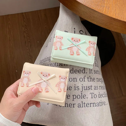 Cartoon Cute Three-Fold Multi-Functional Student Loose Change Card Holder Wallet