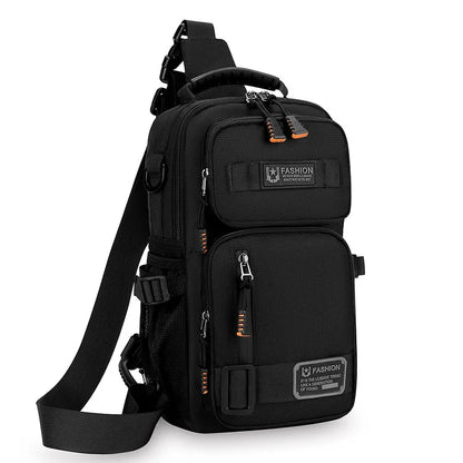 Men's Oxford Sling Chest Bag – Multi-Pocket Crossbody
