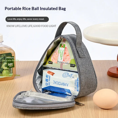 Mini Triangular Aluminum Foil Thermal Lunch Tote Portable Insulated Cooler Bag Student Bento Box