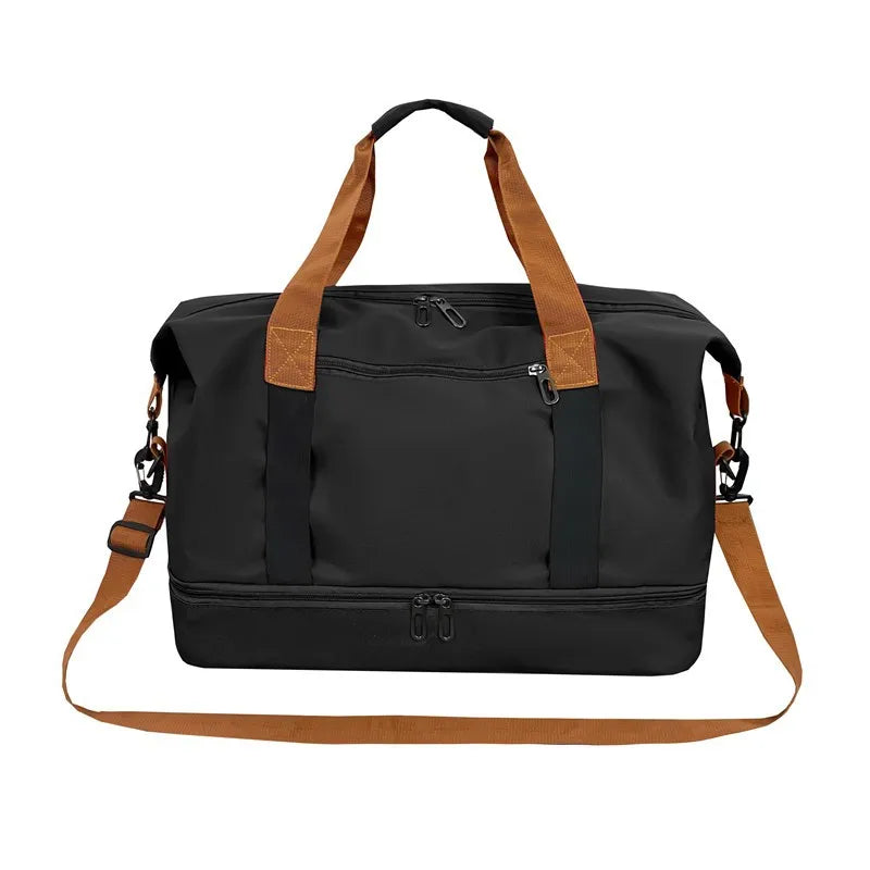 Large Capacity Travel Duffel Bag Shoe Compartment Crossbody Waterproof Weekend Overnight Bag Gym
