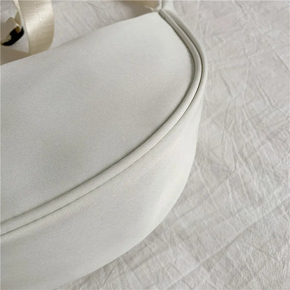 Homefish Women S Nylon Large-Capacity Dumpling Shoulder Bag Solid Color Simple Casual Handbag Daily