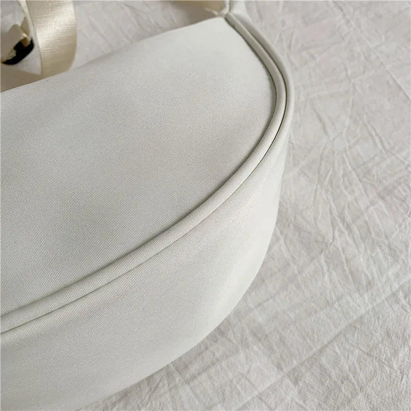 Homefish Simple Casual Solid Color Nylon Large Capacity Women S Dumpling Bag Shoulder Travel