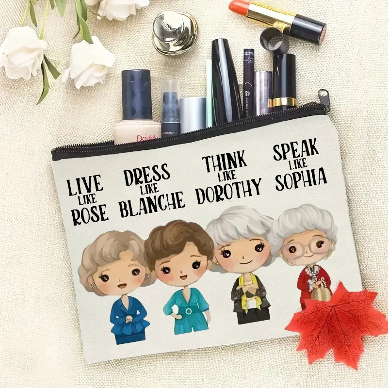 Printed Canvas Cosmetic Bag – Funny Novelty Makeup Pouch for Women