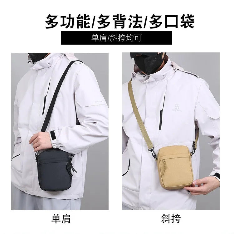 Simple Male Bag Solid Color Shoulder Square Casual Diagonal Cross Portable Mobile Phone Storage