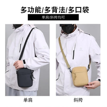 Simple Male Bag Solid Color Shoulder Square Casual Diagonal Cross Portable Mobile Phone Storage