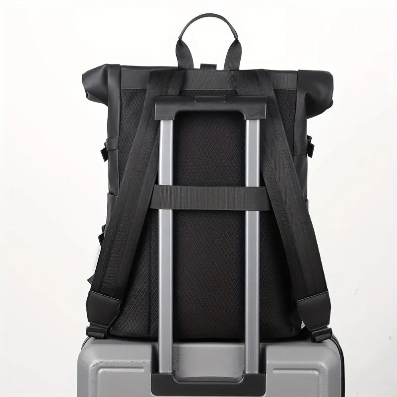 Roll-Top Travel Backpack for Men – Large Capacity Bag