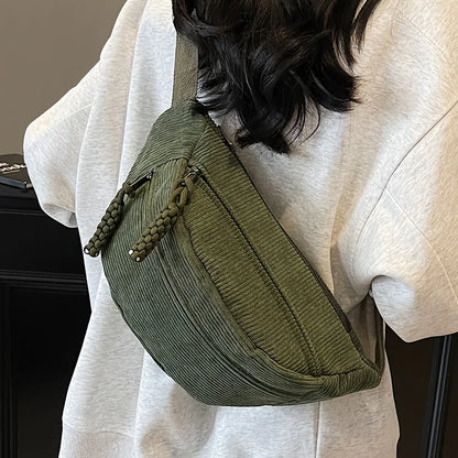 Corduroy Waist Bag – Women's Adjustable Crossbody Fanny Pack