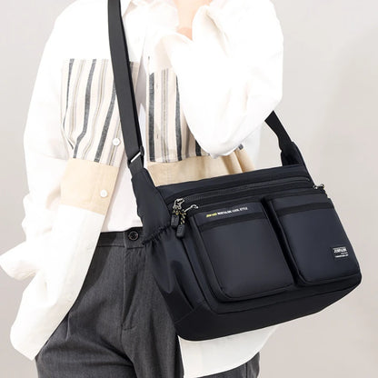 Men S Large Capacity Portable Multifunctional Shoulder Bag Casual Fashionable Simple Waterproof
