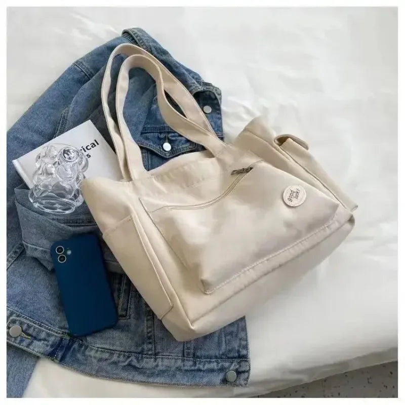 Canvas Tote Bag – Large Capacity Women's Shoulder & Commuter Handbag