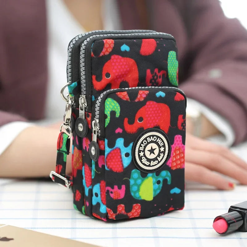 Women's Crossbody Phone Bag – Casual Nylon Shoulder Bag