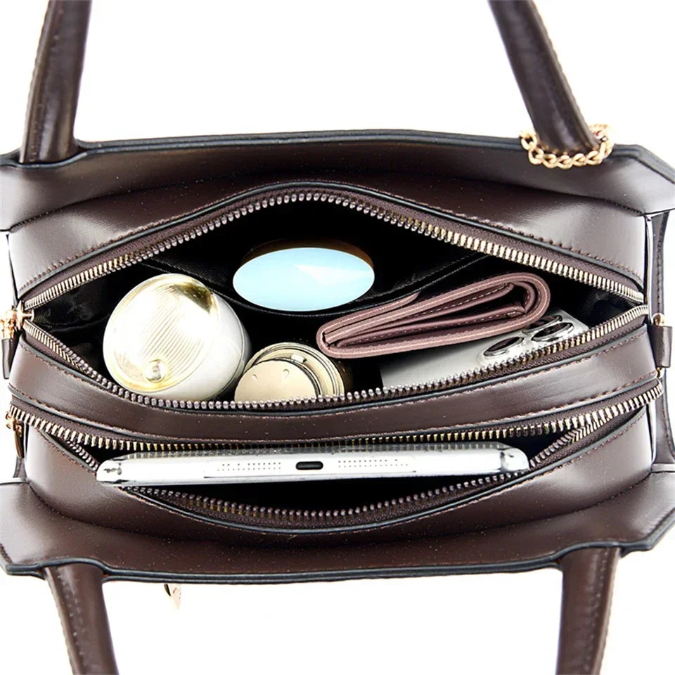 Luxury Embossed Leather Handbag for Women – Crossbody Shoulder Bag