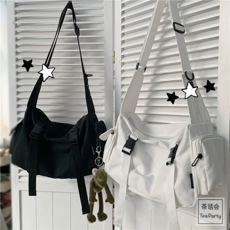 Canvas Crossbody Bag – Large Capacity Harajuku Messenger Bag