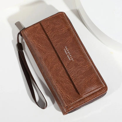 Homefish Men S Pu Zipper Handbag Large Capacity Long Wallet Clutch Bag Phone Multi Card Holder Coin
