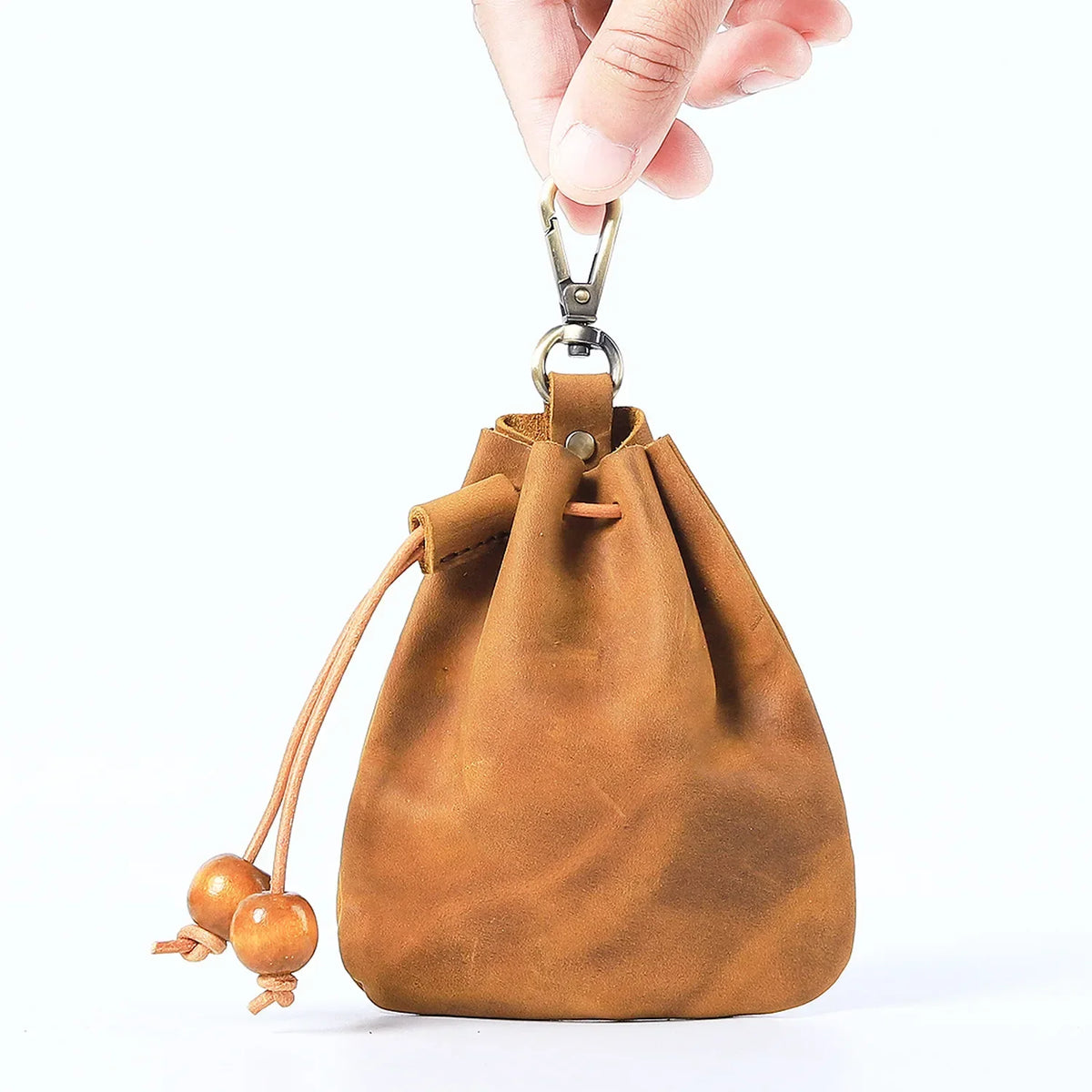 Handmade Leather Coin Purse Cowhide Simple Rope Ladies Key Bag Crazy Horse Fanny Pack Men S Small