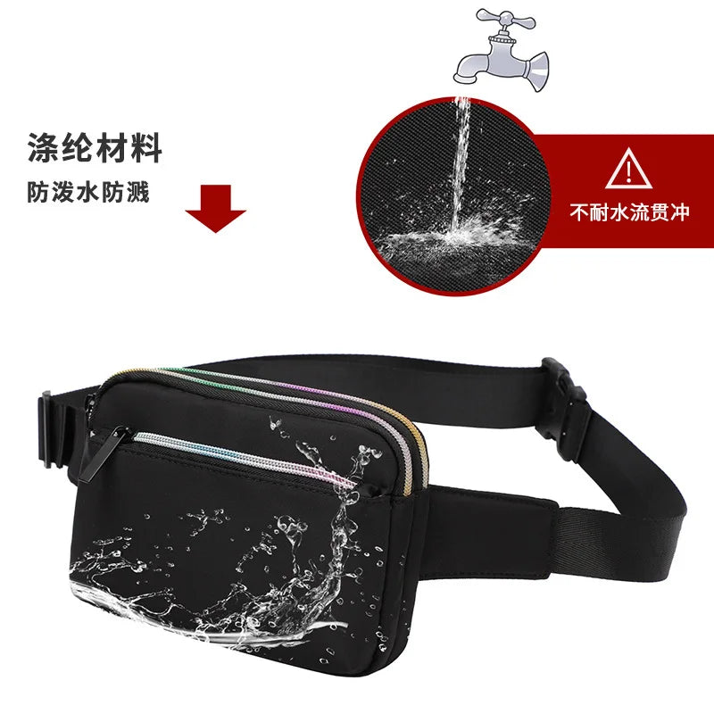 Women S Waist Bag Multi-Layer Large Capacity Zipper Waterproof Portable Breast - Waterproof