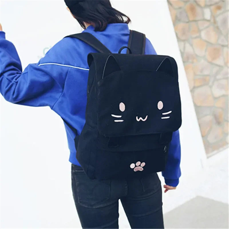 Cute 3D Cat Backpack – Large Capacity Kawaii School Bag