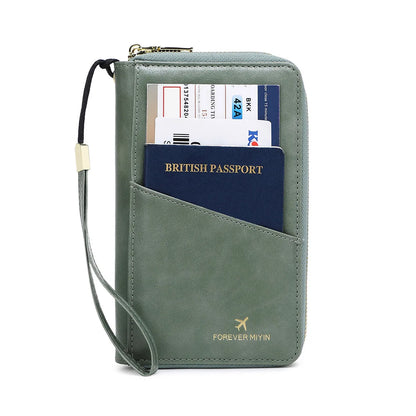 Rfid Security Brush Passport Multi-Function Storage Documents Air Tickets Travel Long Double Zipper