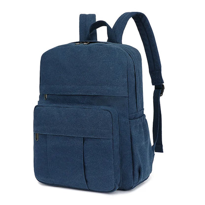 Wear-Resistant Canvas Men S Backpack Large Capacity 15 6-Inch Computer Storage