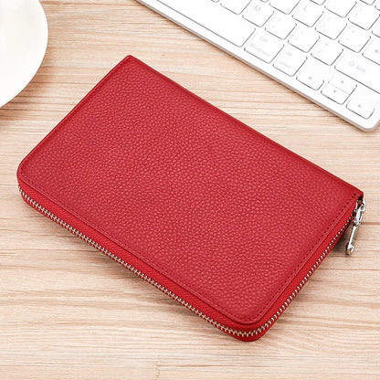 Genuine Leather Rfid Anti-Magnetic Card Case Cowhide Account Book Passbook Case Id Card Holder
