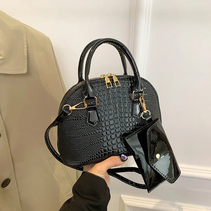 Crocodile Pattern Top Handle Tote Bag for Women