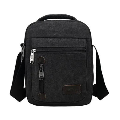 Men S Crossbody Bag Canvas Multi-Compartment Hand-Held Large-Capacity Men S Single-Shoulder Bag