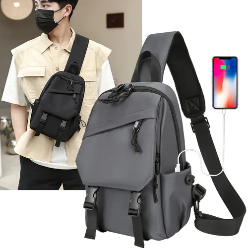 Men S Chest Bag Leisure Cross-Body Trend One Shoulder Women Backpack Large Capacity