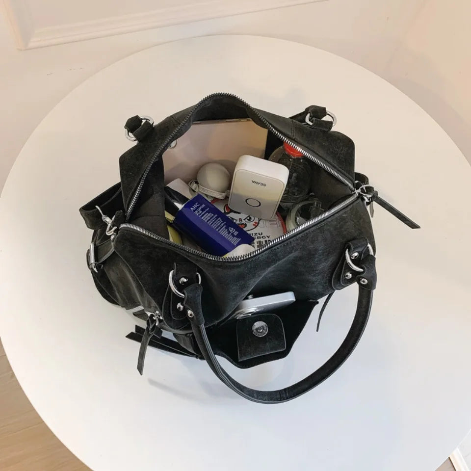 Large Capacity Suede Crossbody Shoulder Bag for Women