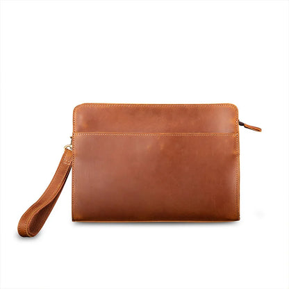 Genuine Leather Men S Crazy Horse Crossbody Bag Retro Men S Multi-Functional Business Long Clutch
