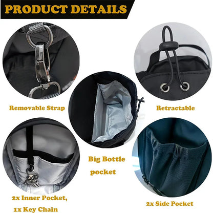 Portable Magnetic Water Bottle Crossbody Sling Bag Men Women Outdoor Fitness Workout Gym Accessories