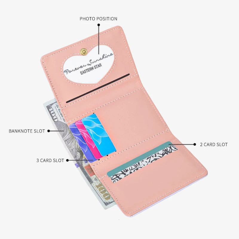 1 Pcs Cute Pu Leather Coin Purse Cartoon Waterproof Card Wallets Credit Holoder Students Change
