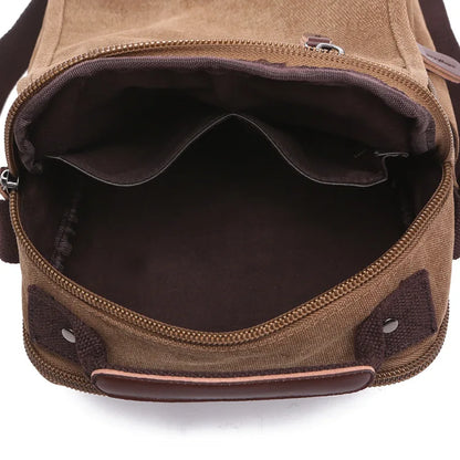 Canvas Men S Cross-Body Bag Korean Version One Shoulder Carry Multiple Pockets Document Large