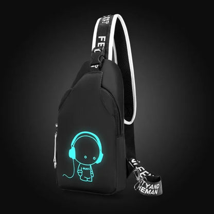 Single Night Glow Women Crossbody Bag Men Chest Bags Student Sports Running Fanny Pack