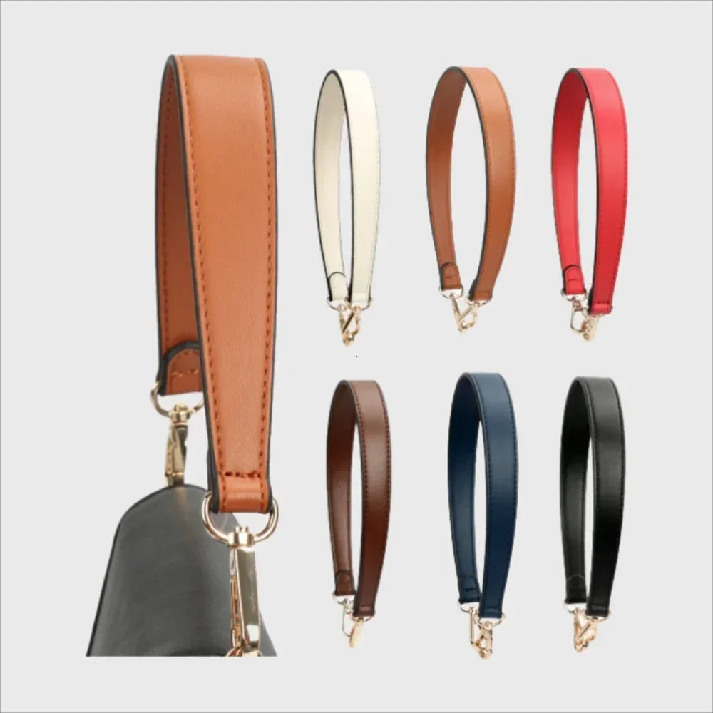 100 Genuine Leather Bag Strap Handbags Handles Handbag Short Purse Golden Buckle Replacement Belt
