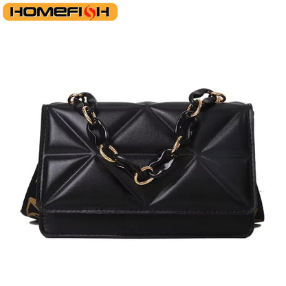 Homefish Women S Plaid Crossbody Bag Korean Style Solid Color Shoulder Small Square Bag