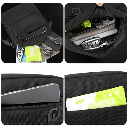 Men S Waterproof Travel Leisure Cross-Body Backpack Large Capacity Wear-Resistant One Shoulder